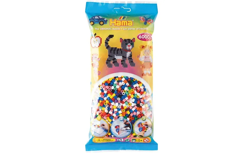 Hama Bügelperlen 6000 Stk, 10 Farben, multicolore