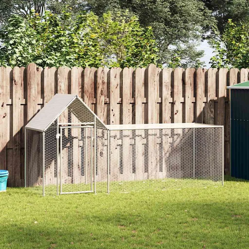 Hühnerstall 3x1x1,5 m Verzinkter Stahl