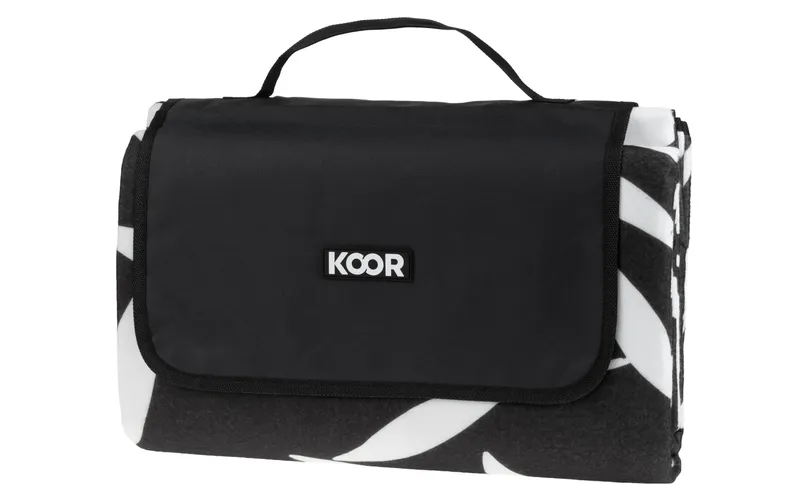 KOOR Picknickdecke Leaves, noir/blanc 200 x 200 cm