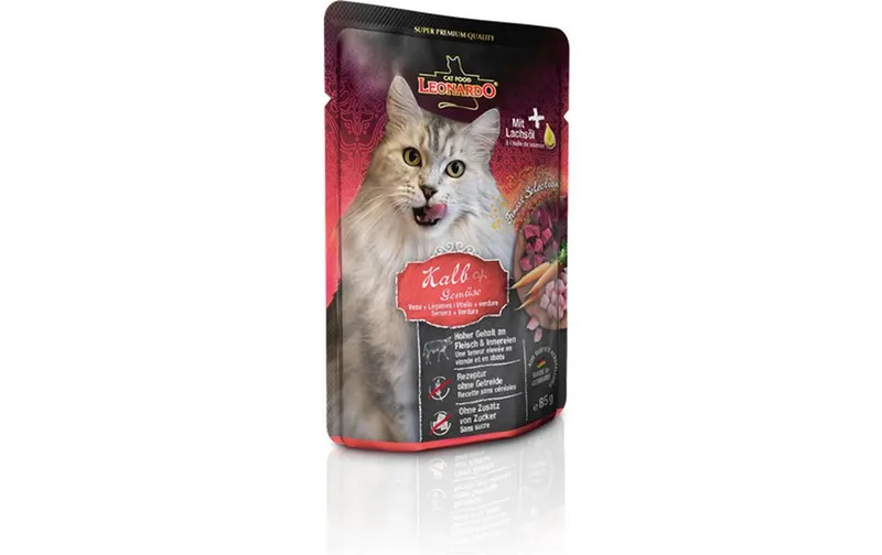 Leonardo Cat Food Nassfutter Kalb & Gemüse, 85 g