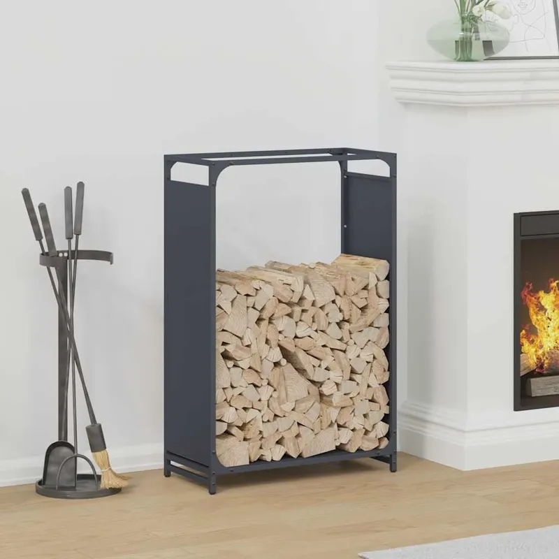 Brennholzregal anthracite 60x28x90 cm Kaltgewalzter Stahl