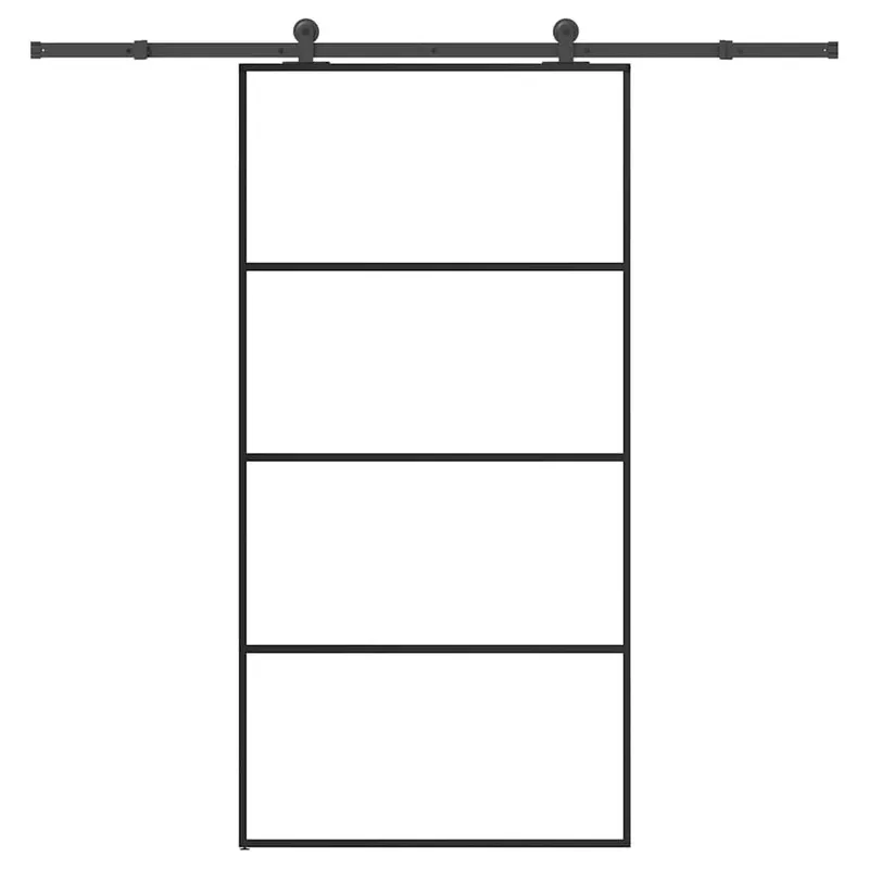 Schiebetür mit Beschlag 102,5x205 cm ESG-Glas & Aluminium
