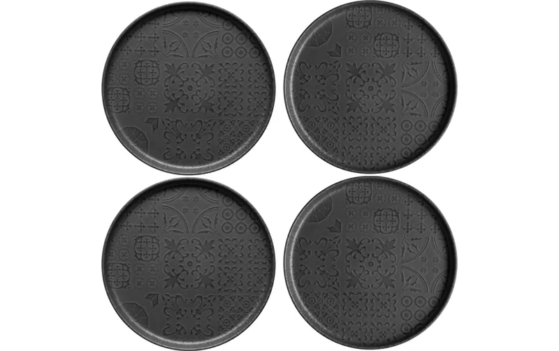 Mäser Frühstücks- & Dessertteller Tiles UNO 22 cm, 4 Stk., nero