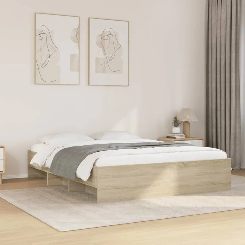 Bettgestell ohne Matratze Sonoma-Eiche 150x200 cm derivato del legno