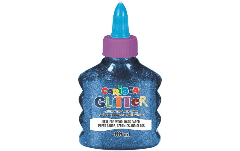 Carioca Bastelkleber Glitter Glue Spark 88 ml, bleu