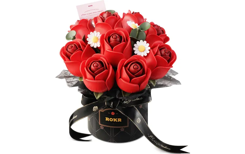 Rolife Bausatz Red Rose Bouquet 3D-Holzpuzzle