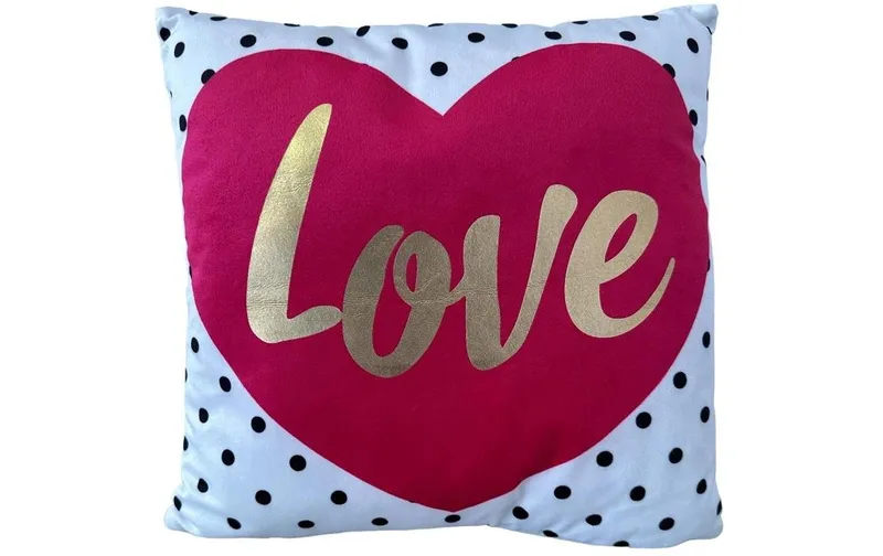 Dameco cuscini «Love», bianco rosso gold con Reissverschluss