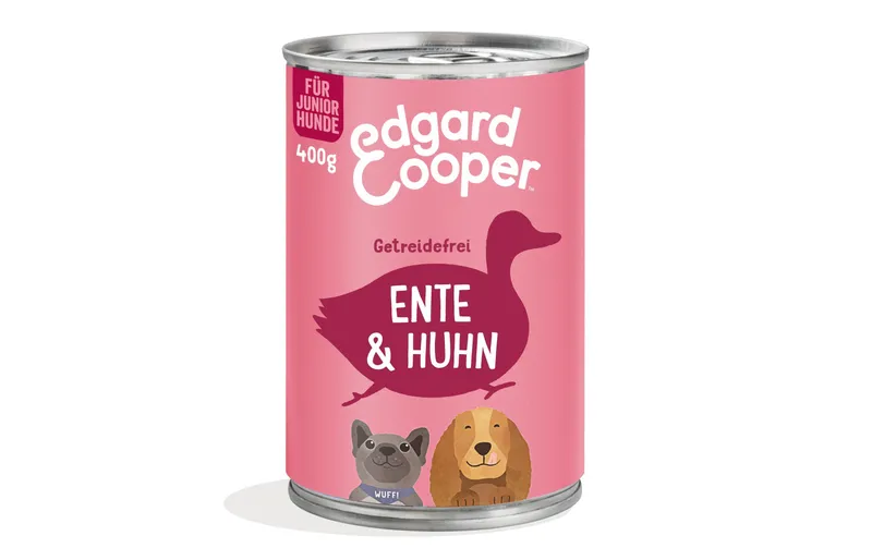 Edgard & Cooper Nassfutter Junior Ente + Huhn, 6 x 400 g