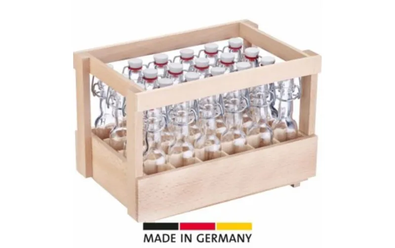 Westmark Holzdisplay Mini-Bügelverschlussflasche 40 ml, 24 Stück