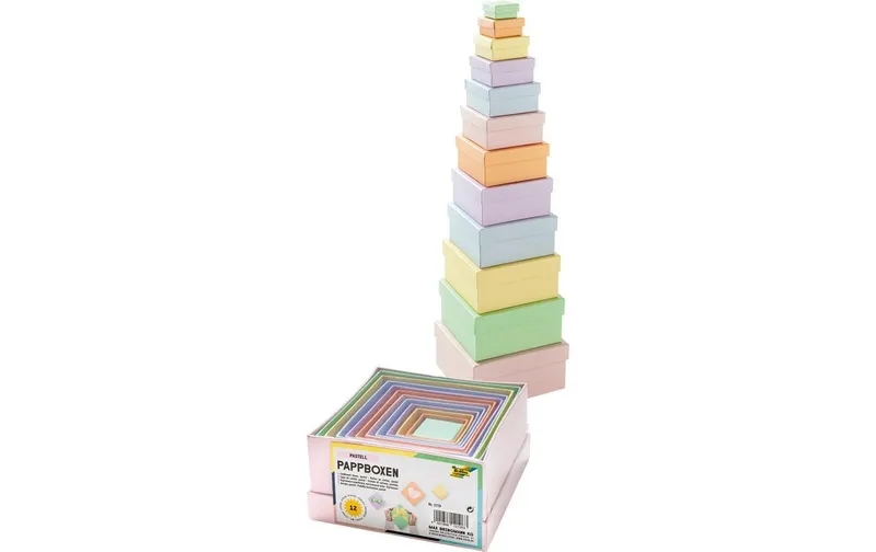 Folia Boîtes en papier PASTEL carrées 12 pièces
