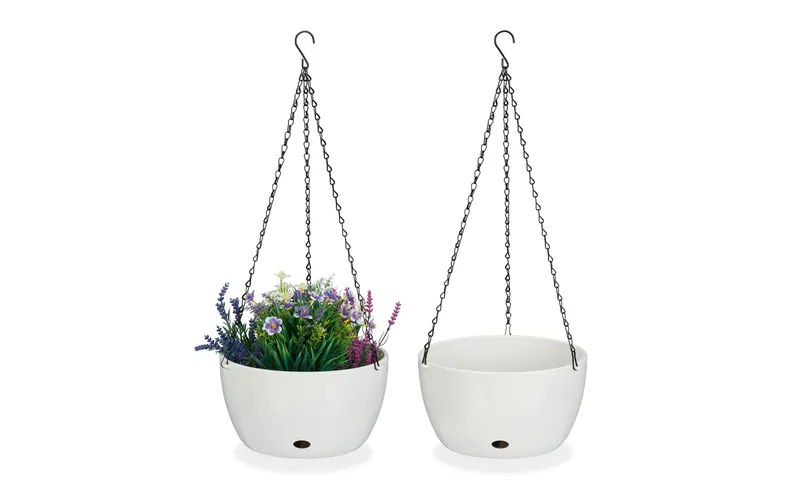 relaxdays Blumenampel XL 2er Set 28.5 x 15.5 cm