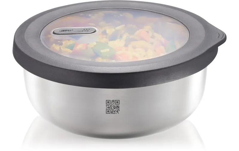 GEFU Vorratsdose Provido Rund, 1 l, black/Silber matt