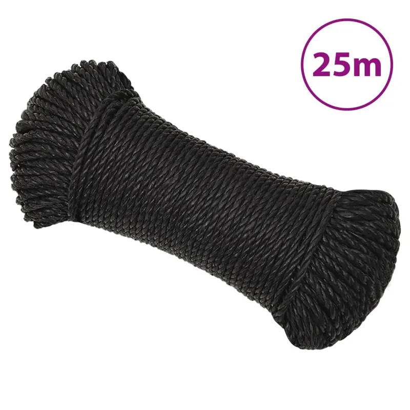 Arbeitsseil black 6 mm 25 m Polypropylen