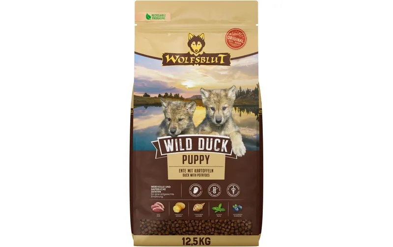 Wolfsblut Trockenfutter Dog Wild Duck Puppy, 12.5 kg