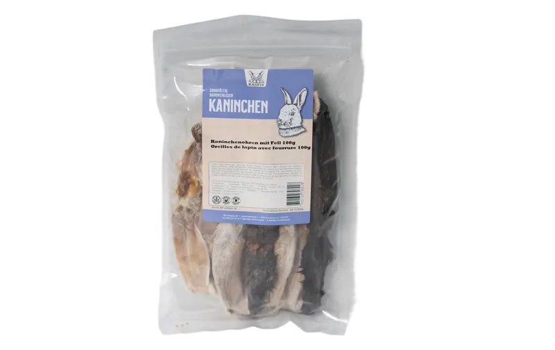 Kaufit Kaninchenohren mit Fell, 100 g