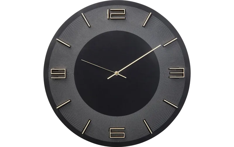 Kare Wanduhr Leonardo Ø 49 cm, Schwarz