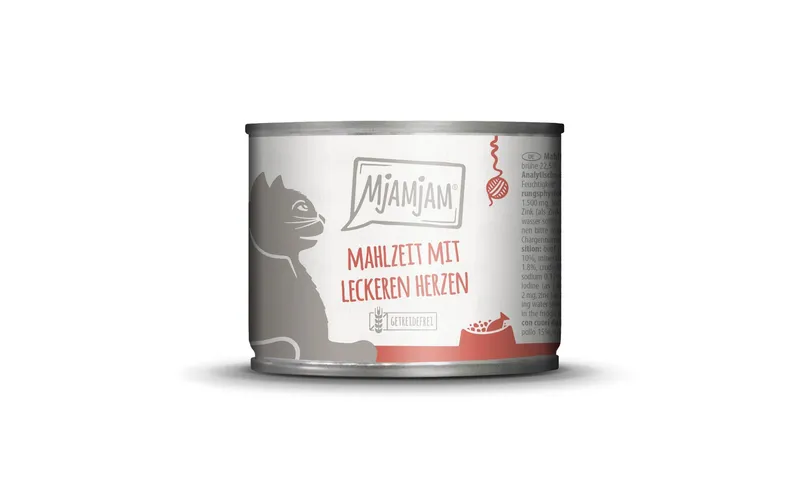 Mjamjam Nassfutter Dose Mahlzeit mit Herzen, 200 g