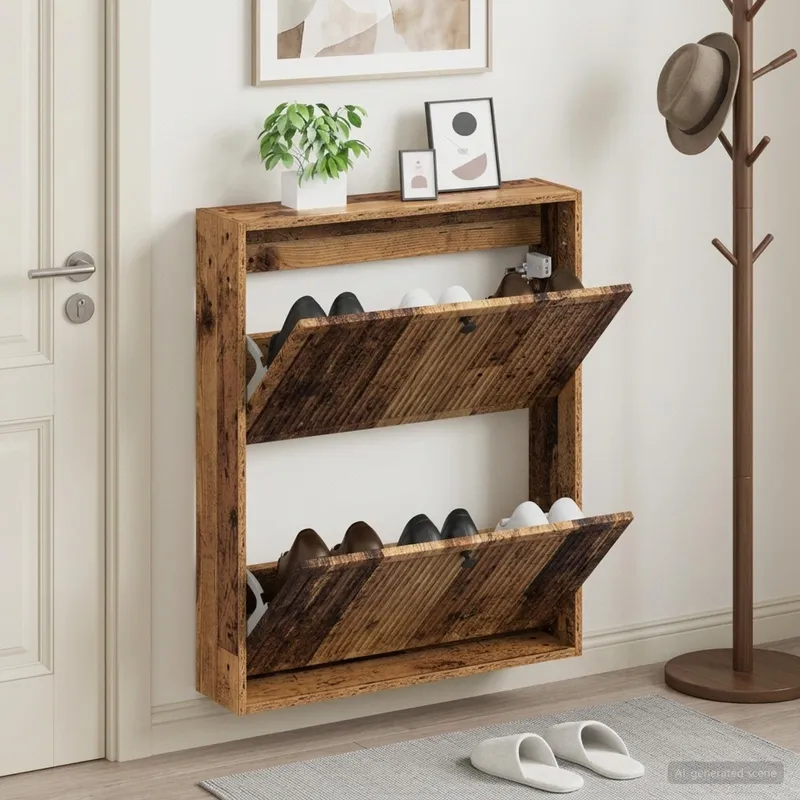 Wandmontierter Schuhschrank EDE 71 x 17 x 86 cm Holzwerkstoff