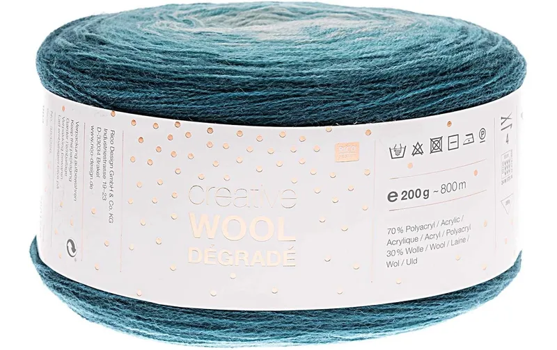 Rico Design Wolle Creative Wool Dégradé 200 g Petrol