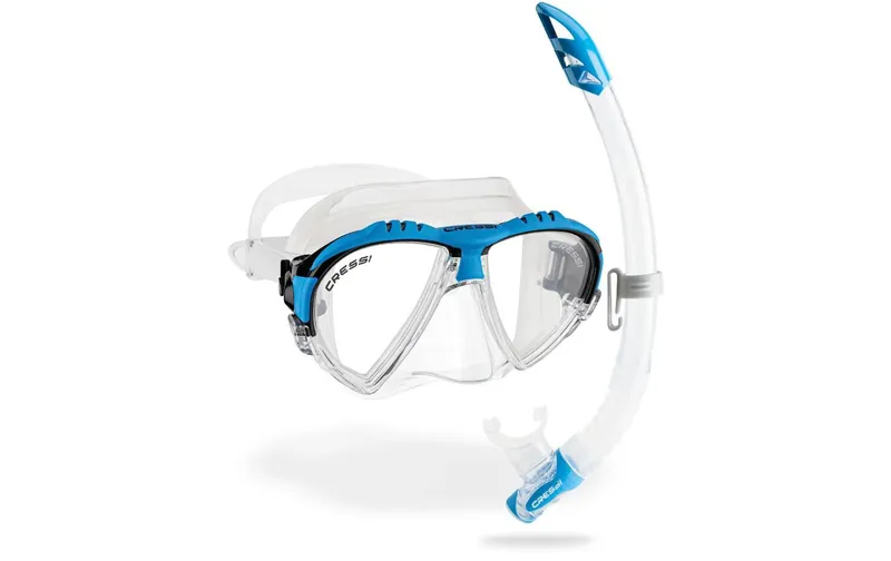CRESSI Matrix + Gamma Schnorchel Combo Klar/Blau