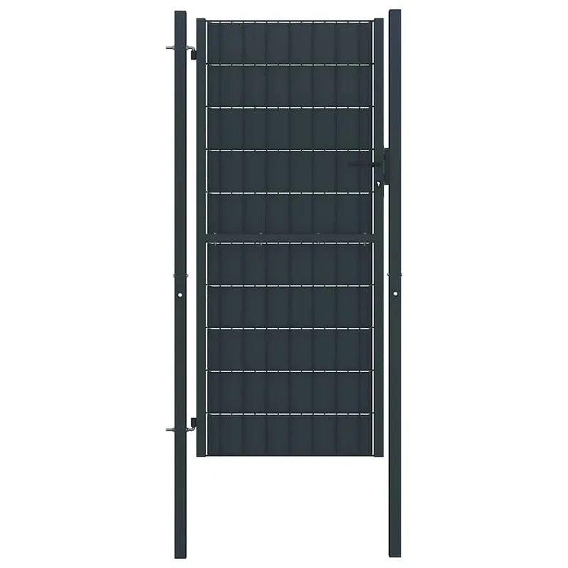 Gartentor aus PVC und Stahl 100 x 204 cm Anthrazit