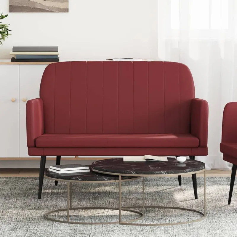 Sitzbank Weinrot 107x80x81 cm Kunstleder