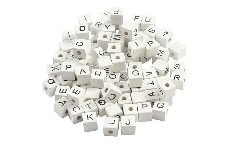Creativ Company Buchstabenperlen 8 mm x 8 mm x 8 mm Holz