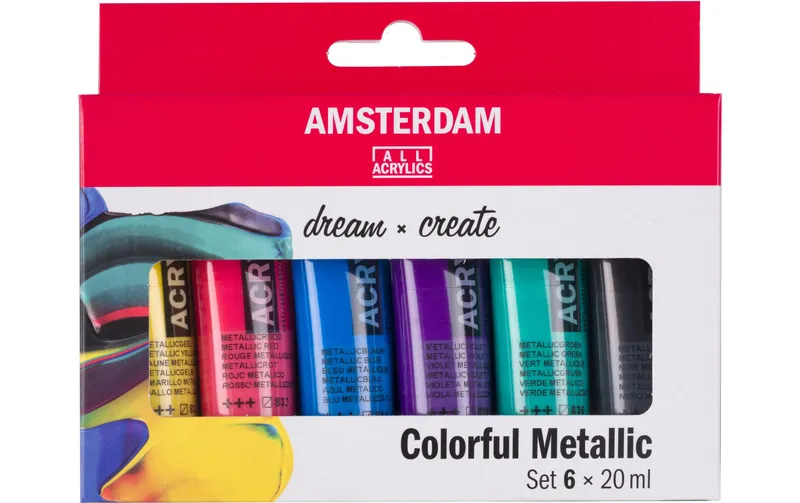 Amsterdam Acrylfarbe Set Colorful Metallic 6 Tuben à 20 ml