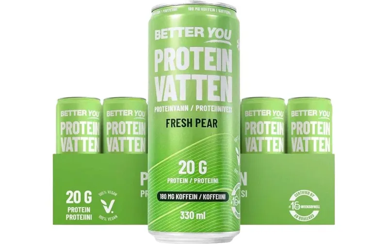 Better You Soda Vegan Protein Soda Fresh Pear, koffeinhaltig 24 x 330 ml