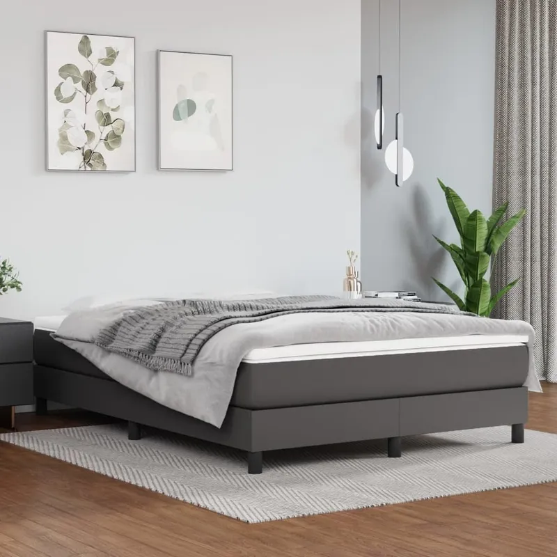 letto boxspringgestell grigio 140x200 cm Kunstleder