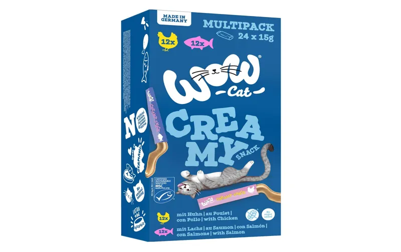 WOW Katzen-Snack Creamies Multipack, 24 x 15 g