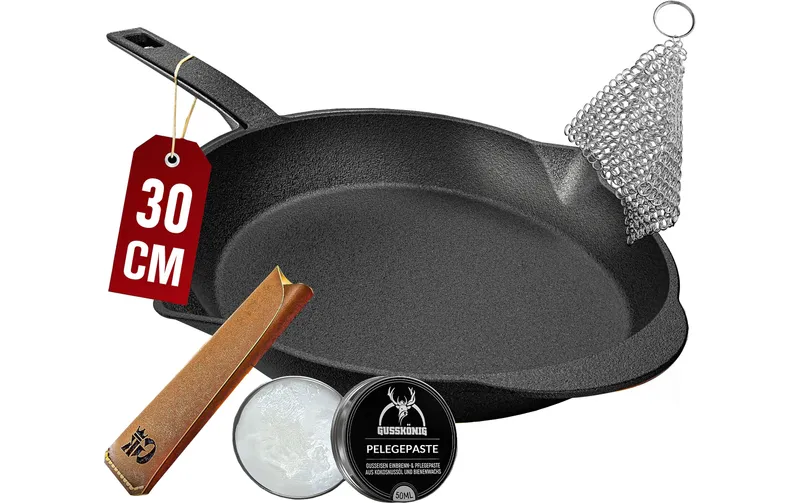 Gusskoenig Bratpfanne 30 cm con Ledergriff