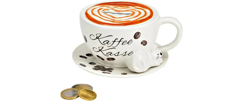 G. Wurm Spardose Kaffetasse 14 x 8 x 13 cm