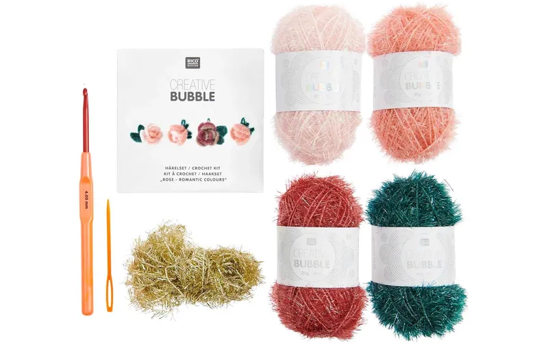 Rico Design Häkelset Bubble 6-teilig, Rose