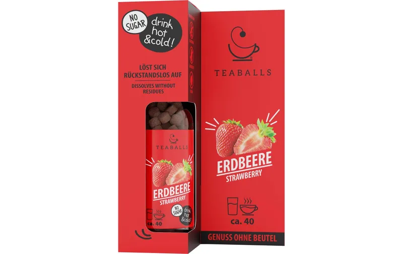 TEABALLS Teaballs Erdbeere Black Selection ca. 40 Tassen