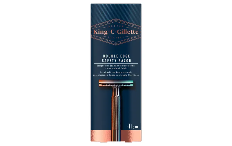 King C. Gillette Rasoir de Sûreté : 1 Rasoir + 5 Lames