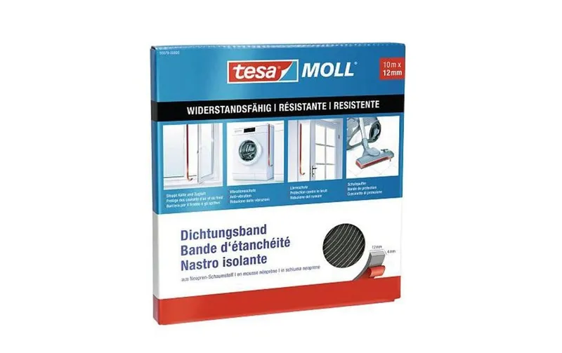 tesa Dichtungsband tesamoll 10 m x 12 mm Neoprene-Schaumtissu