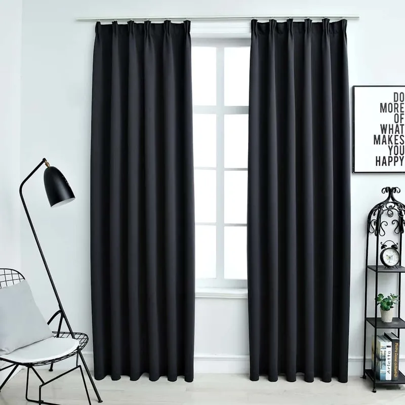 Verdunkelungsvorhänge mit Haken 2 Stk. nero 140x245cm