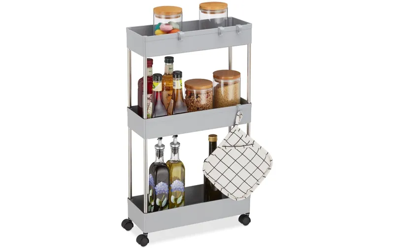 relaxdays Nischenwagen 15.5 x 70 x 40.5 cm, grey