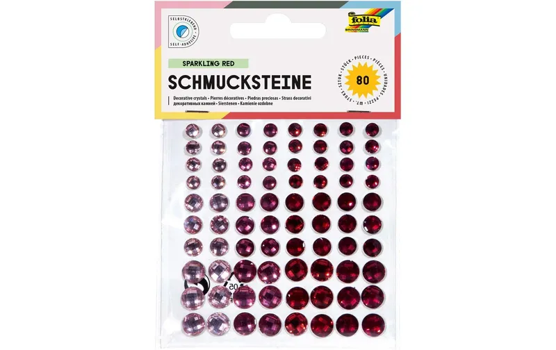 Folia Schmucksteine Sparkling Red selbstklebend 80 pieces