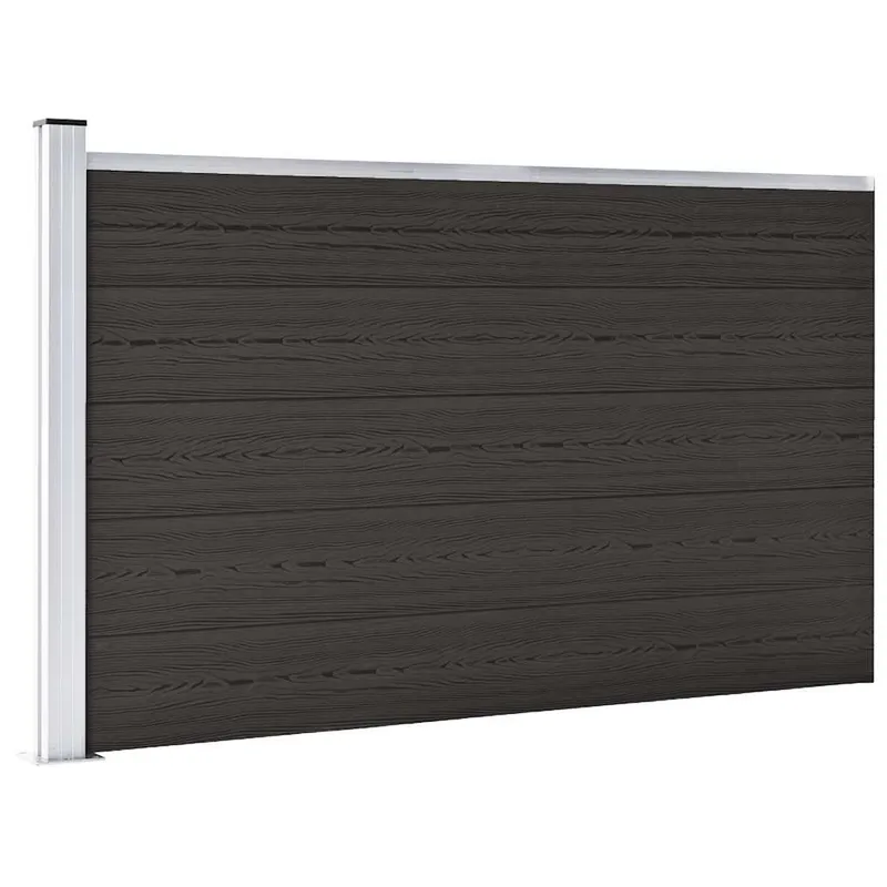 Zaunelement WPC 175x105 cm Schwarz