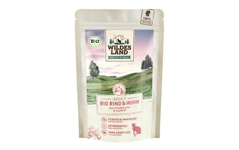 Wildes Land Nassfutter Adult BIO Rind & Huhn 85 g