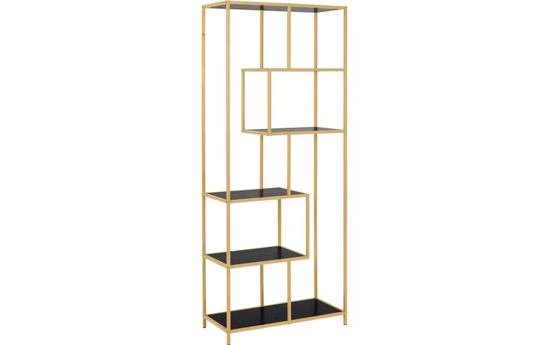 AC Design Regal Seaford 77 x 35 x 185 cm, black/Gold