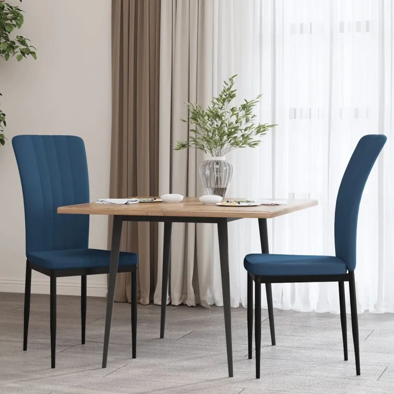 Esszimmerstühle 2 Stk. blu Samt