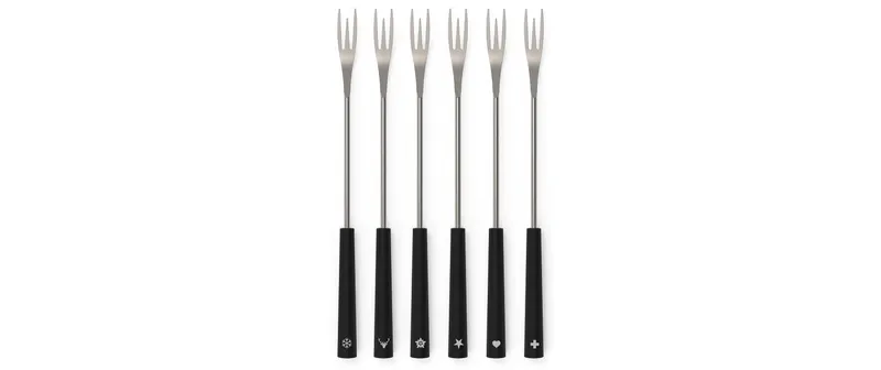Kisag 2 in 1 Fonduegabeln 6 Personen, noir