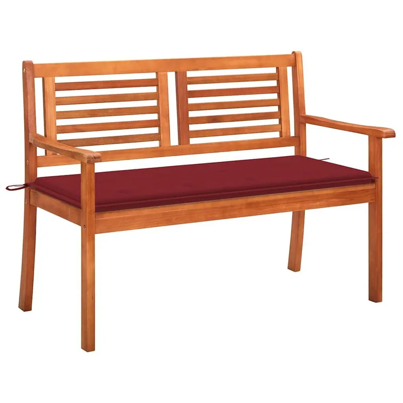 2-Sitzer-Gartenbank con Auflage 120 cm legno massiccio Eukalyptus