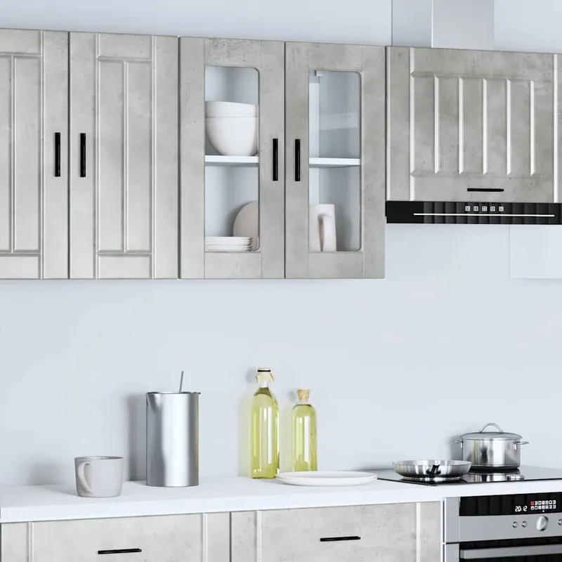 Küchen-Hängeschrank con vetrotür Porto grigio cemento