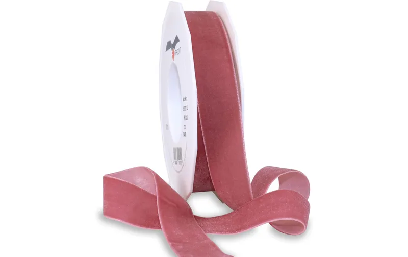 Pattberg Geschenkband velours 25 mm x 10 m, Altrosa