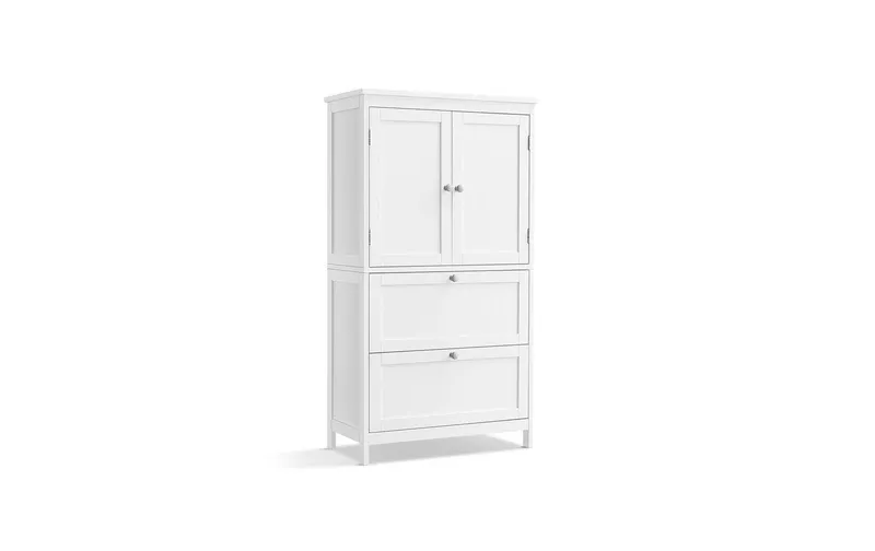 VASAGLE Vitrine Landhausstil 60 x 110 cm, white