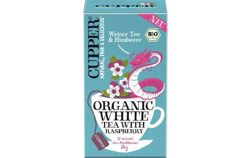 Cupper Teebeutel Bio biancoer Tee Himbeere 34 g 20 pezzi